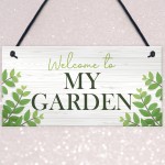 Garden Signs Welcome Plaque Hanging Summerhouse Garden Shed