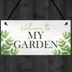 Garden Signs Welcome Plaque Hanging Summerhouse Garden Shed