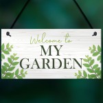 Garden Signs Welcome Plaque Hanging Summerhouse Garden Shed