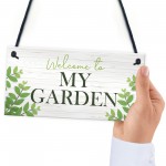 Garden Signs Welcome Plaque Hanging Summerhouse Garden Shed