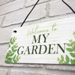 Garden Signs Welcome Plaque Hanging Summerhouse Garden Shed