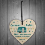 Novelty Caravan Rules Sign Hanging Door Wall Plaque Family Gift