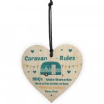 Novelty Caravan Rules Sign Hanging Door Wall Plaque Family Gift