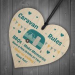 Novelty Caravan Rules Sign Hanging Door Wall Plaque Family Gift