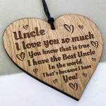 Uncle Gift For Birthday Fathers Day Engraved Wood Heart Gift