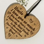 Uncle Gift For Birthday Fathers Day Engraved Wood Heart Gift