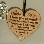 Uncle Gift For Birthday Fathers Day Engraved Wood Heart Gift