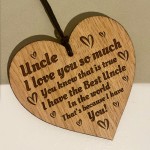 Uncle Gift For Birthday Fathers Day Engraved Wood Heart Gift