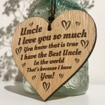 Uncle Gift For Birthday Fathers Day Engraved Wood Heart Gift