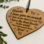 Uncle Gift For Birthday Fathers Day Engraved Wood Heart Gift