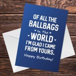 Funny Birthday Card Rude Cheeky Humour Card For Dad