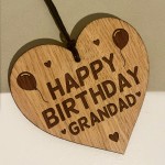 Birthday Gift For Grandad Wood Engraved Heart 50th 60th 70th