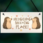 Funny Garden Sign Hedgehog Plaque MEETING PLACE Home Decor 