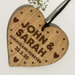 Anniversary Gift For Him Her Engraved Heart Personalised