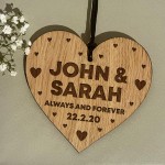 Anniversary Gift For Him Her Engraved Heart Personalised