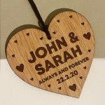 Anniversary Gift For Him Her Engraved Heart Personalised