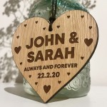 Anniversary Gift For Him Her Engraved Heart Personalised