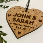 Anniversary Gift For Him Her Engraved Heart Personalised