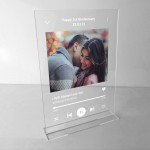 Personalised Acrylic Song Plaque 1st Anniversary Gift Boyfriend 