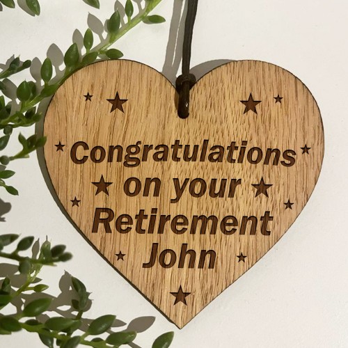 Retirement Gifts Engraved Heart Congratulations Gift