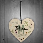 Personalised Mothers Day Birthday Gift For Mum Wood Heart Plaque