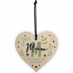 Personalised Mothers Day Birthday Gift For Mum Wood Heart Plaque