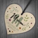 Personalised Mothers Day Birthday Gift For Mum Wood Heart Plaque