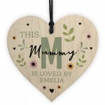 Personalised Mothers Day Birthday Gift For Mummy Wood Heart