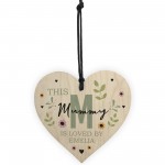 Personalised Mothers Day Birthday Gift For Mummy Wood Heart