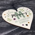 Personalised Mothers Day Birthday Gift For Mummy Wood Heart