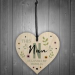 Personalised Mothers Day Birthday Gift For Nan Wood Heart Plaque