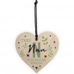 Personalised Mothers Day Birthday Gift For Nan Wood Heart Plaque