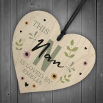 Personalised Mothers Day Birthday Gift For Nan Wood Heart Plaque