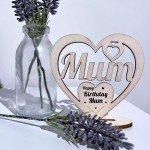 Unique Birthday Gift For Mum Wooden Heart Engraved Craft Gift