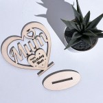 Unique Birthday Gift For Mum Wooden Heart Engraved Craft Gift