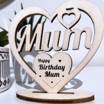 Unique Birthday Gift For Mum Wooden Heart Engraved Craft Gift