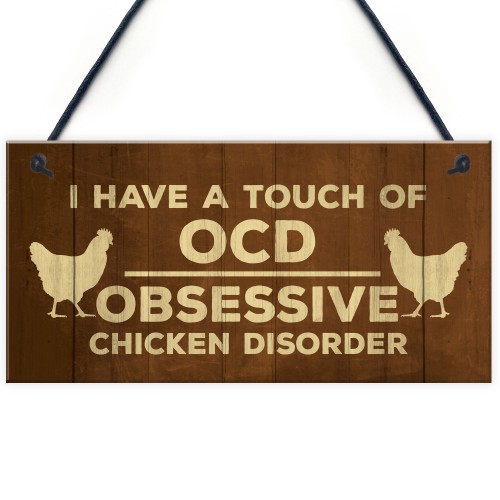 Funny Chicken Signs And Plaques Hanging Door Shed Sign