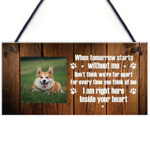 Pet Memorial Gift Personalised Pet Photo Hanging Plaque Dog