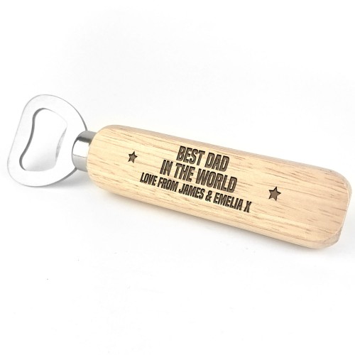 Personalisd Wooden Bottle Opener Dad Daddy Gift For Him Engraved