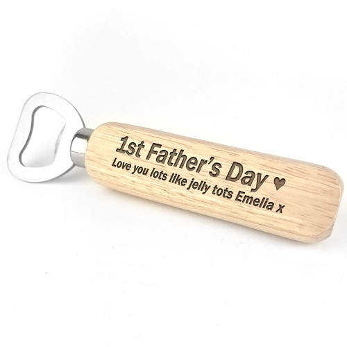 1st First Fathers Day Gifts Personalised Engraved Bottle Opener