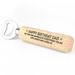 Personalised Wooden Bottle Opener Any Text Birthday Gift For Dad