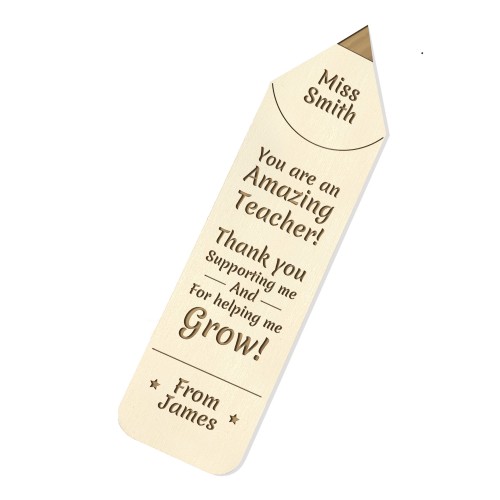 Teacher Appreciation Gifts Wood Bookmark Personalised