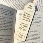 Teacher Appreciation Gifts Personalised Bookmark Thank You Gifts