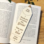 Teacher Gifts Personalised Bookmark Nursery Teacher Assistant