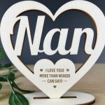 Gifts For Nan Engraved Wooden Heart Plaque Birthday Christmas