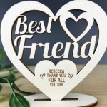 Personalised Gift For Best Friend Engraved Heart Friendship