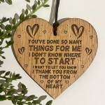 Special Thank You Friend Gift Engraved Heart Hanging Sign