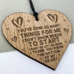 Special Thank You Friend Gift Engraved Heart Hanging Sign