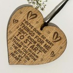 Special Thank You Friend Gift Engraved Heart Hanging Sign