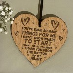 Special Thank You Friend Gift Engraved Heart Hanging Sign